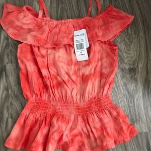 Girls off shoulder orange blouse